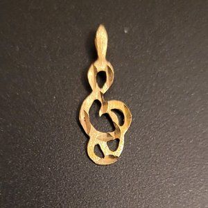 10K Gold Treble Clef Pendant